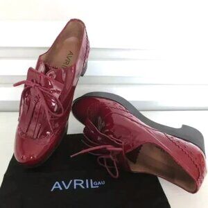NEW AVRIL GAU EUROPE PLATFORM PATENT LEATHER FRINGE SHOES